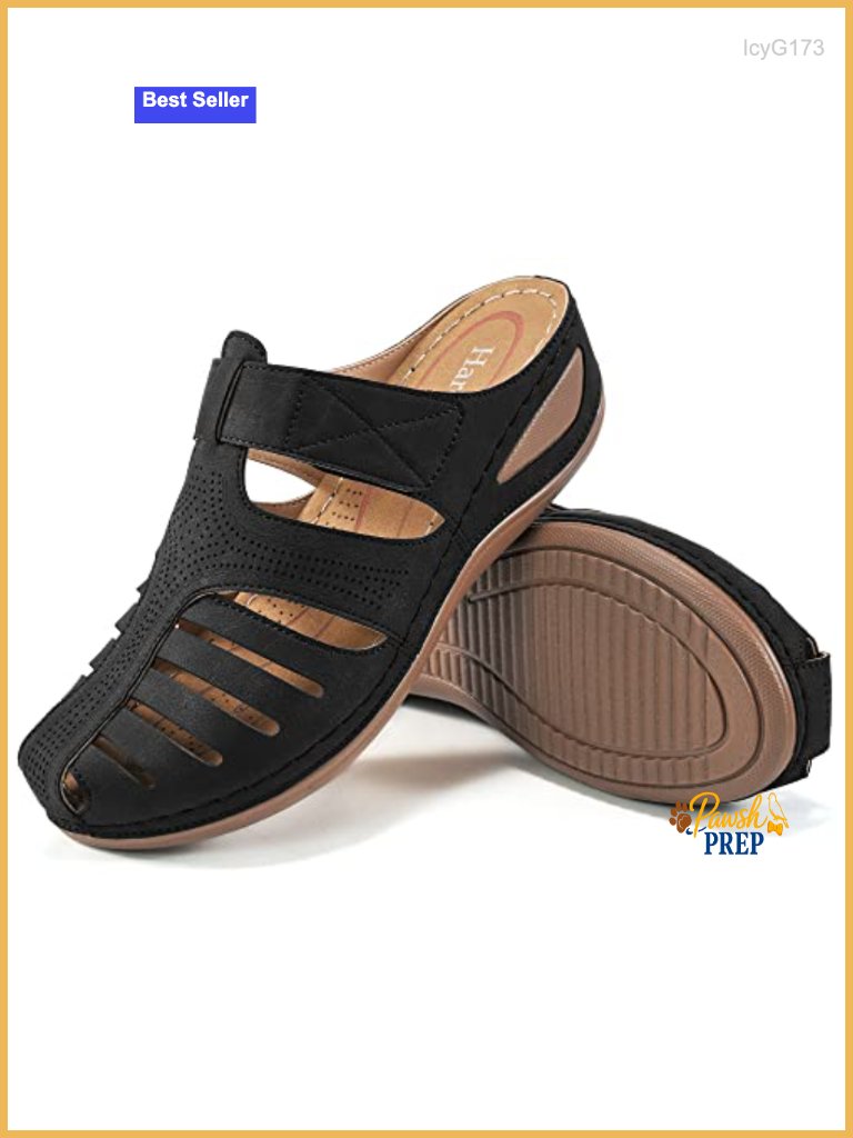 Comfortable Dressy Closed Toe Platform Wedge Mules With Memory Foam